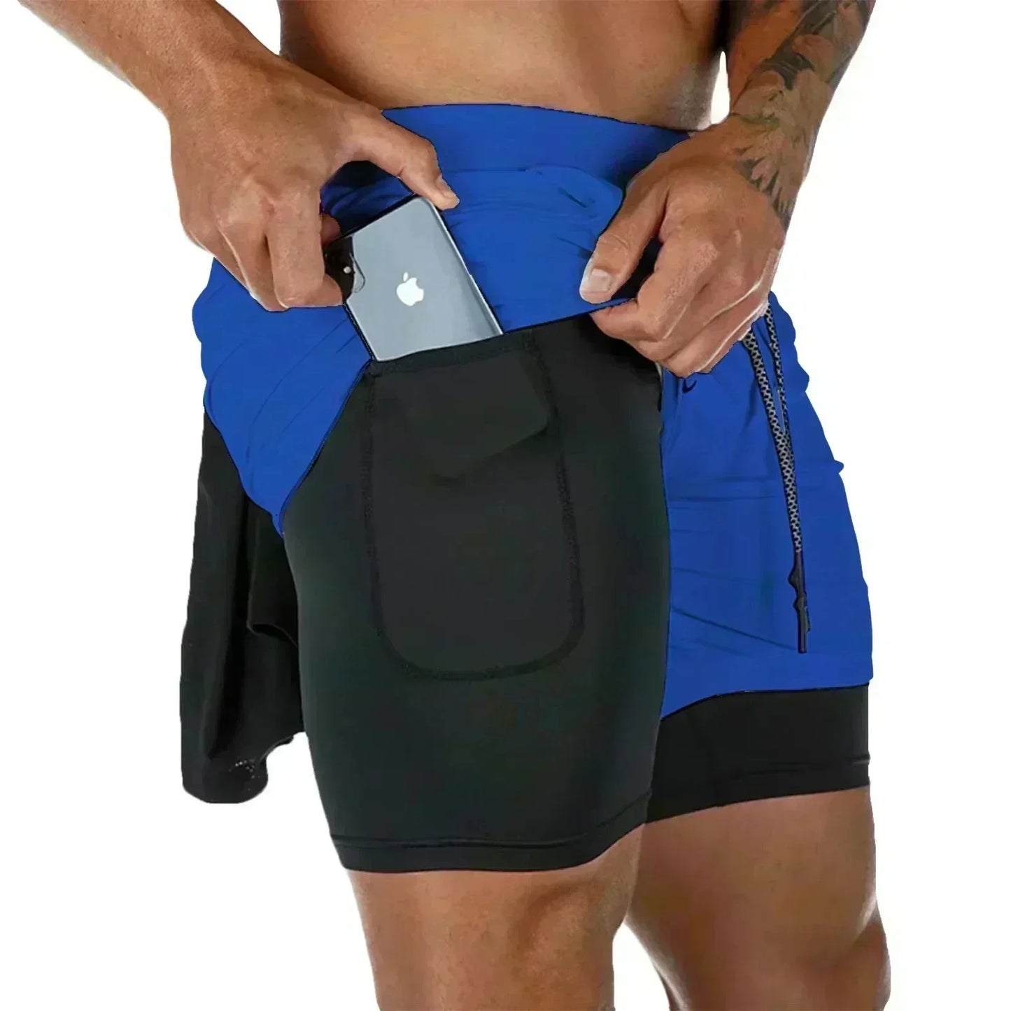 Naruto: Anime New Sports 2-in-1 Shorts 2025 Men and Women Summer Gym Training Sweat-absorbing Breathable Fake Two-piece Shorts