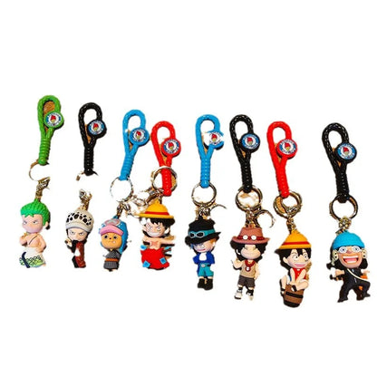 One Piece:MINISO  keychain pendant cartoon Luffy Dragon anime doll creative car keychain bag pendant accessories children's gift