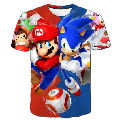 Sonic The Hedgehog: Boys Sonic T-Shirt Kids TShirts Baby Boys Casual Short Sleeves Print T-shirt For Boy Summer Children Tee Shirts Tops