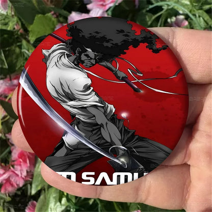 Afro Samurai: Brooches Cute Cartoon  Badge Jacket Jeans Lapel Pin Gift Accessorie