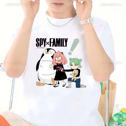 Spy x Family: Casual Funny Anya Forger Anime Shirt Men Women Polyester Material T-shirt New Picture Short Sleeve Tee Camisa Clothes