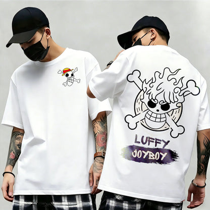 One Piece: Summer New Arrival: Pattern T-shirt, unisex, anime print, casual short-sleeved, fashionable streetwear top, Y2K style.