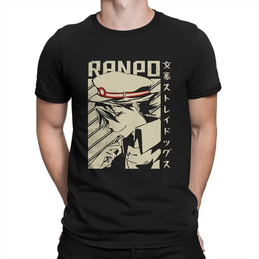 Bungou Stray Dogs: T-Shirt Round Neck  Tees  Ranpo Edogawa T Shirt  Short Sleeve Clothes Graphic