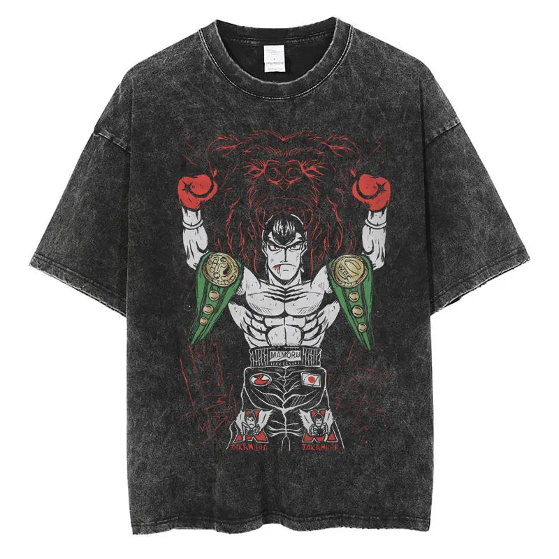 Hajime No Ippo: Kamogawa Boxing Gym T-Shirt Makunouchi Takamura Fighting KGB Tshirt Oversized Cotton Summer T-Shirts