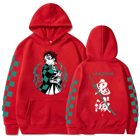 Demon Slayer: Hoodie Kamado Tanjirou Plus Size Harajuku Female Long Sleeve Streetwear Clothing