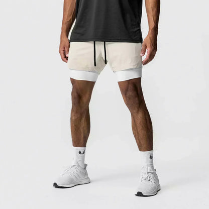 Dragon Ball Goku Anime Gym Shorts Men Double-layer 2-in-1 Sports Pants New Summer Japanese Cartoon Print Beach Pants Streetwear