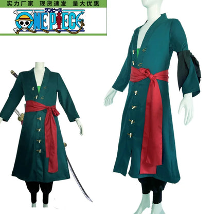 One Piece: Fantasia Wano Country Roronoa Of Zoro Cosplay Kimono Anime Pirate Disfraz Costume Men Male Halloween Carnival Party Clothes