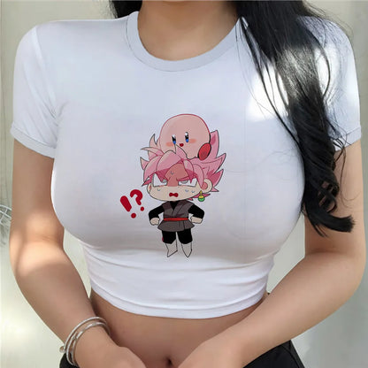 Dragon Ball Z: Harajuku Cool Tops Anime Kawaii Clothes T Shirt Crop Top Goku Clothing Sexy Vegeta Fashion Y2k