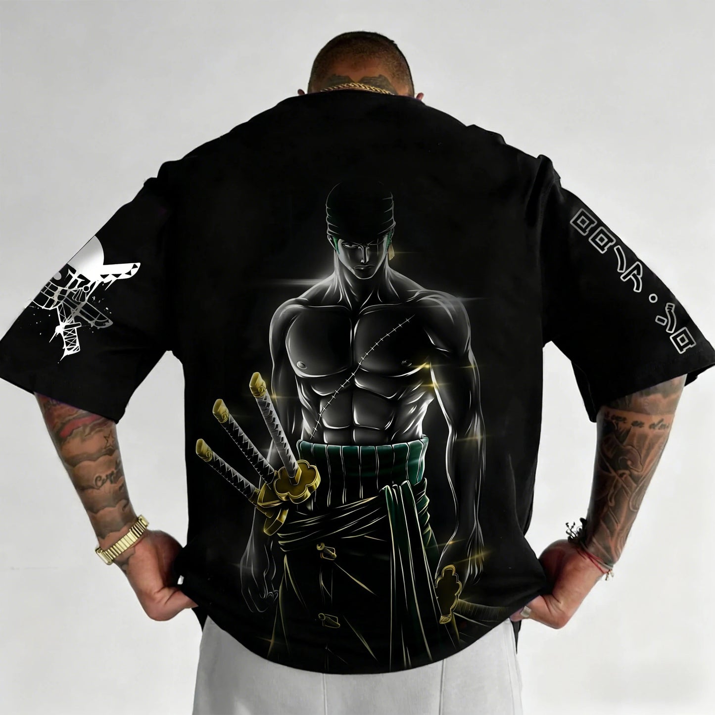 One Piece: Bandai Luffy and Zoro Printed Short-sleeved 2026 Summer Men's and Women's Loose, Breathable and Sporty Fashion T-shirt