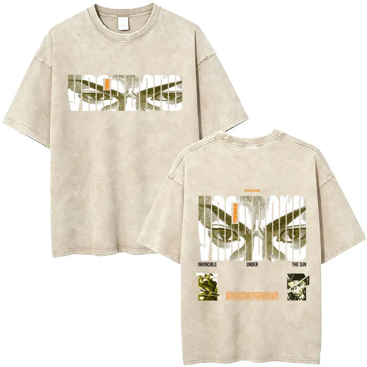 Vinland Saga :Thorfinn I Have No Enemies Vintage Washed T Shirt Men's Women Manga Casual Oversized T-shirts Male Streetwear