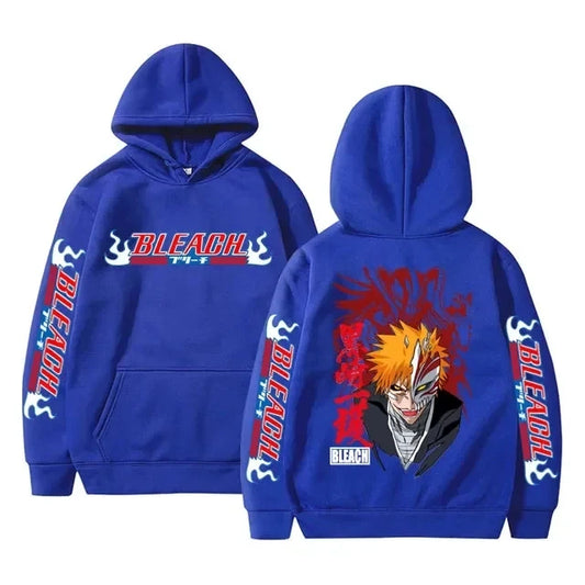 Bleach: Hoodies Graphic Kurosaki Ichigo Printed Hooded Sweatshirts Unisex Fashion Casual Sportwear Pullover Tops