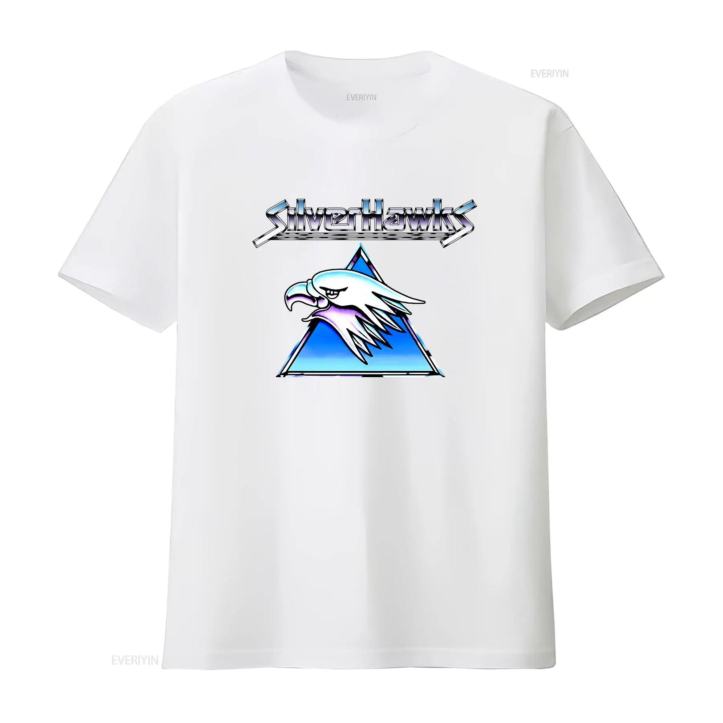 Silverhawks: Logo T Shirt Retro Design High Quality Print Comfortable Fabric vintage Washed Top For Everyday Wear streetwear