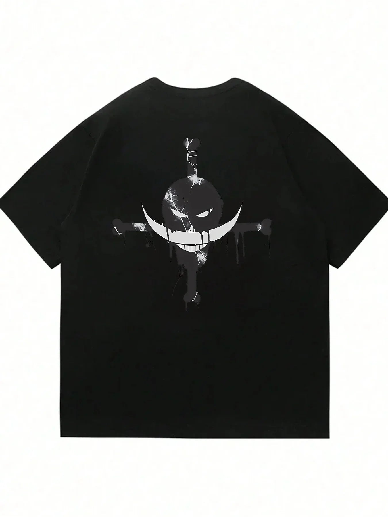 One Piece: Men's Fashion Portgas D. Ace Anime Print T-Shirt, Summer Trend, 100% Cotton, Casual Loose Short Sleeve