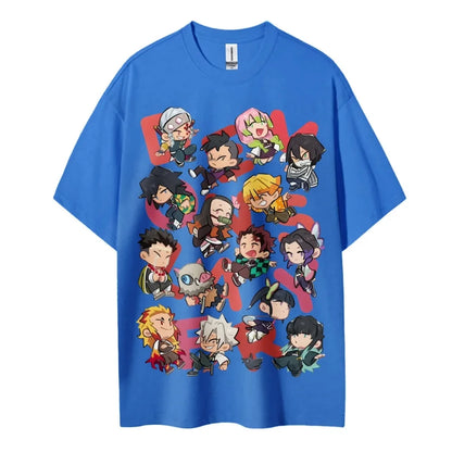 Demon Slayer Japanese Hot-blooded Anime Classic Characters Sports Casual Short-sleeved Comfortable Half-sleeved Popular Top