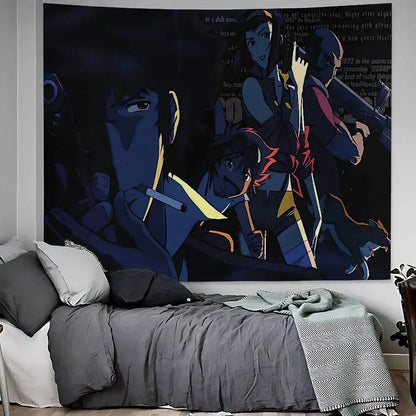 Cowboy Bebop: Anime Hanging Bohemian Tapestry Hanging Tarot Hippie Wall Rugs Dorm Home Decor