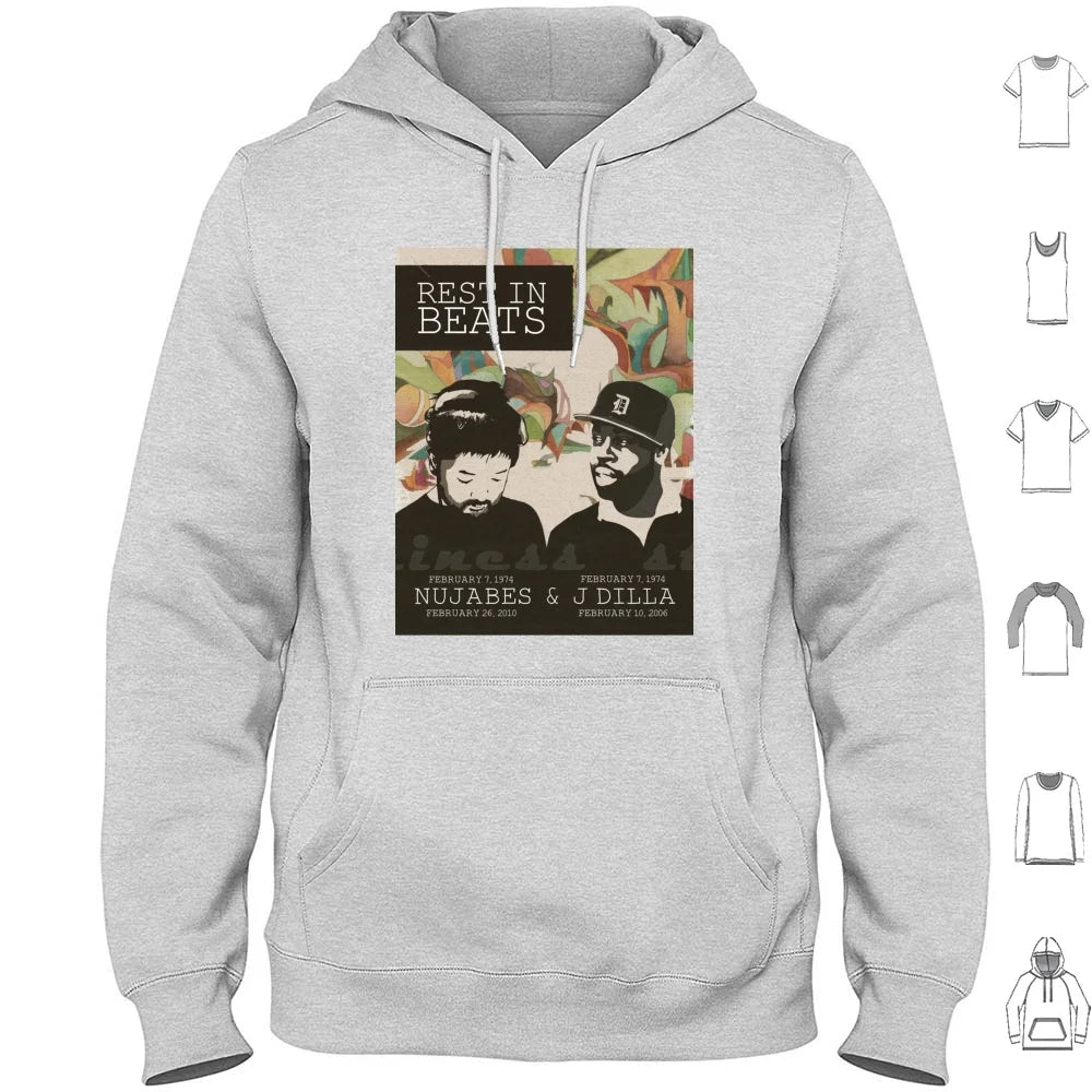 Samuari Champloo: Nujabes And J Dilla Hoodies Long Sleeve Nujabes Hip Hop Rap Japanese J Dilla Fat Jon Album Soundtrack Champloo Chill