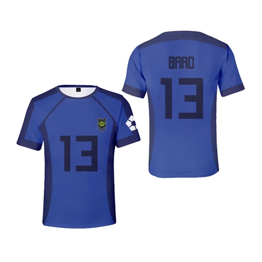 Blue Lock:  Anime Japanese Isagi Yoichi Football Jersey T-shirt Cosplay Hyoma Chigiri Meguru Bachira Tee Original Children Clothes