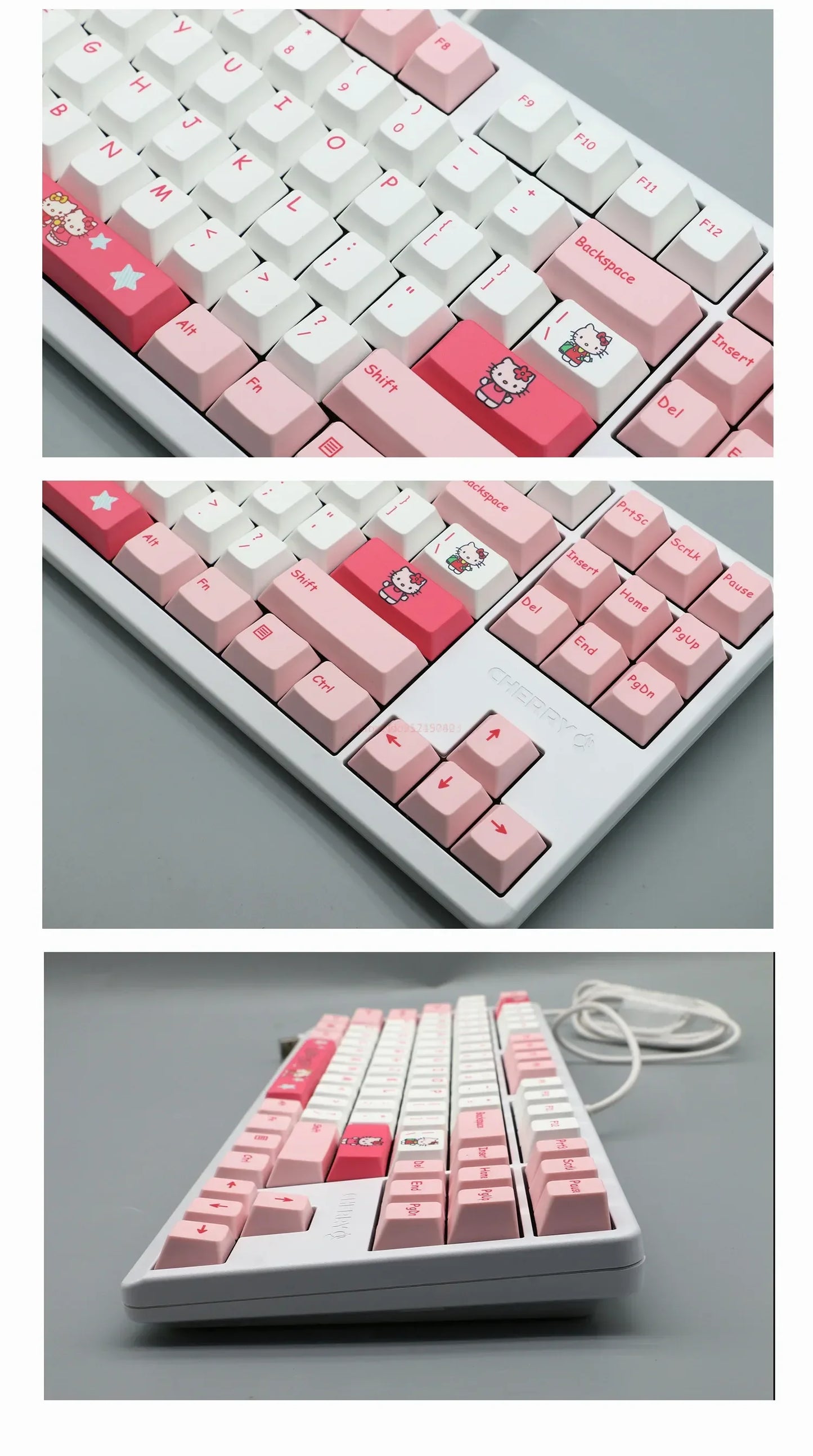 Hello Kitty:87/108 Keys  Mechanical Keyboard Anime Rgb Kawaii Customized For Home Office Laptop Computer For Pc Gamer