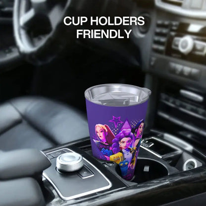 KPop Demon Hunters - Derpy  Insulated Tumbler with Lid Vacuum Thermal Mug Outdoor Travel Car Bottle Cup, 20oz