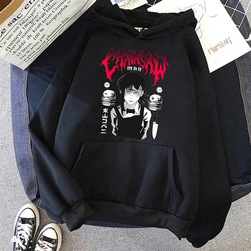 Chainsaw Man: Plus Size Sweatshirt Harajuku  Long Sleeve Pullover Casual Streetwear Clothes Tops