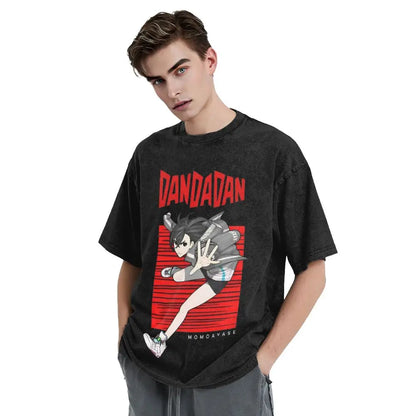 Dandadan: Arth Ken  T Shirts Hip Hop Washed 100% Cotton Harajuku T-Shirt Retro for Men Women Tops Streetwear