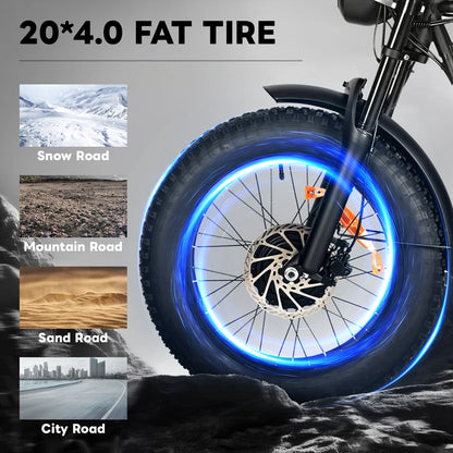 Yowamushi Pedal: Baolujie 2000W Electric Bike with 20AhRemovable Battery 26"×4"Fat Tire Ebike for Adults 35MPH 80MilesElectric Bicycles