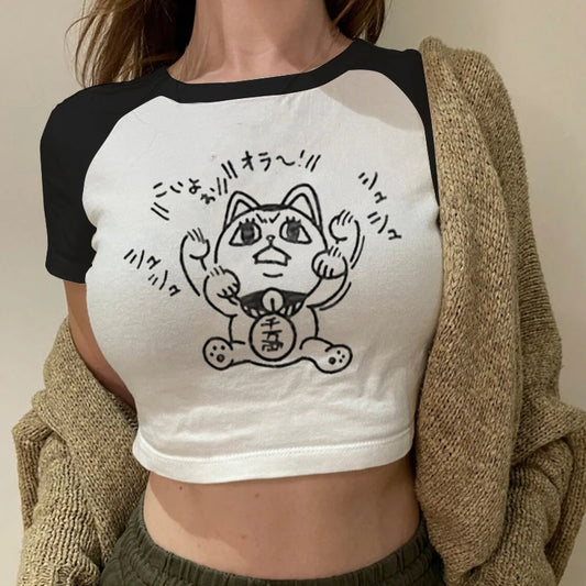 DanDaDan: T Shirt Vintage Washed  T-shirts Streetwear Manga Ayase Momo Takakura Ken Crop Tops Tees Clothes