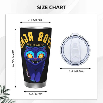 KPop Demon Hunters - Derpy  Insulated Tumbler with Lid Vacuum Thermal Mug Outdoor Travel Car Bottle Cup, 20oz
