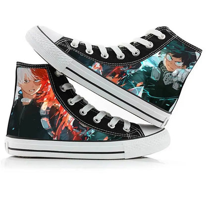 My Hero Academia: high-top canvas shoes anime Izuku Midoriya student capplet shoes breathable and comfortable holiday gift