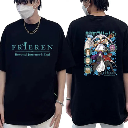 Frieren: Beyond Journey's End -- Frieren Fern Stark Himmel T-shirt Men Women Tee Tops Fashion Harajuku Cotton Casual T-shirts