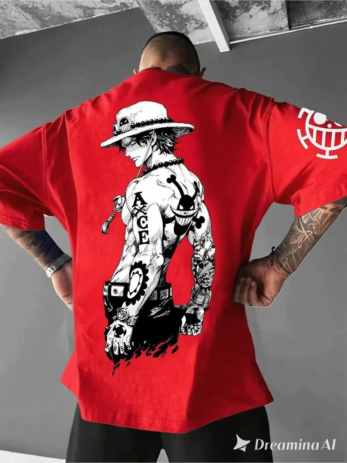 One Piece: Printed T-shirt Summer Short-sleeved Casual Tops Sailor Collar  Casual Wear Streetwear T-shirt