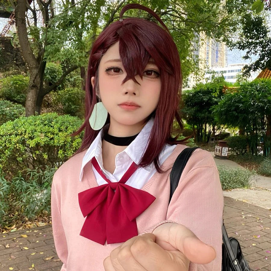 Dandadan: JK Uniform Ayase Momo Cosplay Sweather Suit High School Students Outfits Skirt COS Costume Carnival Party Pink