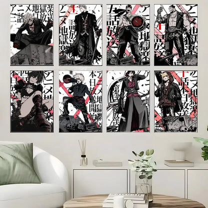 Hell's Paradise: Classic anime  Poster  Self-adhesive Art Waterproof Paper Sticker Coffee House Bar Room Wall Decor