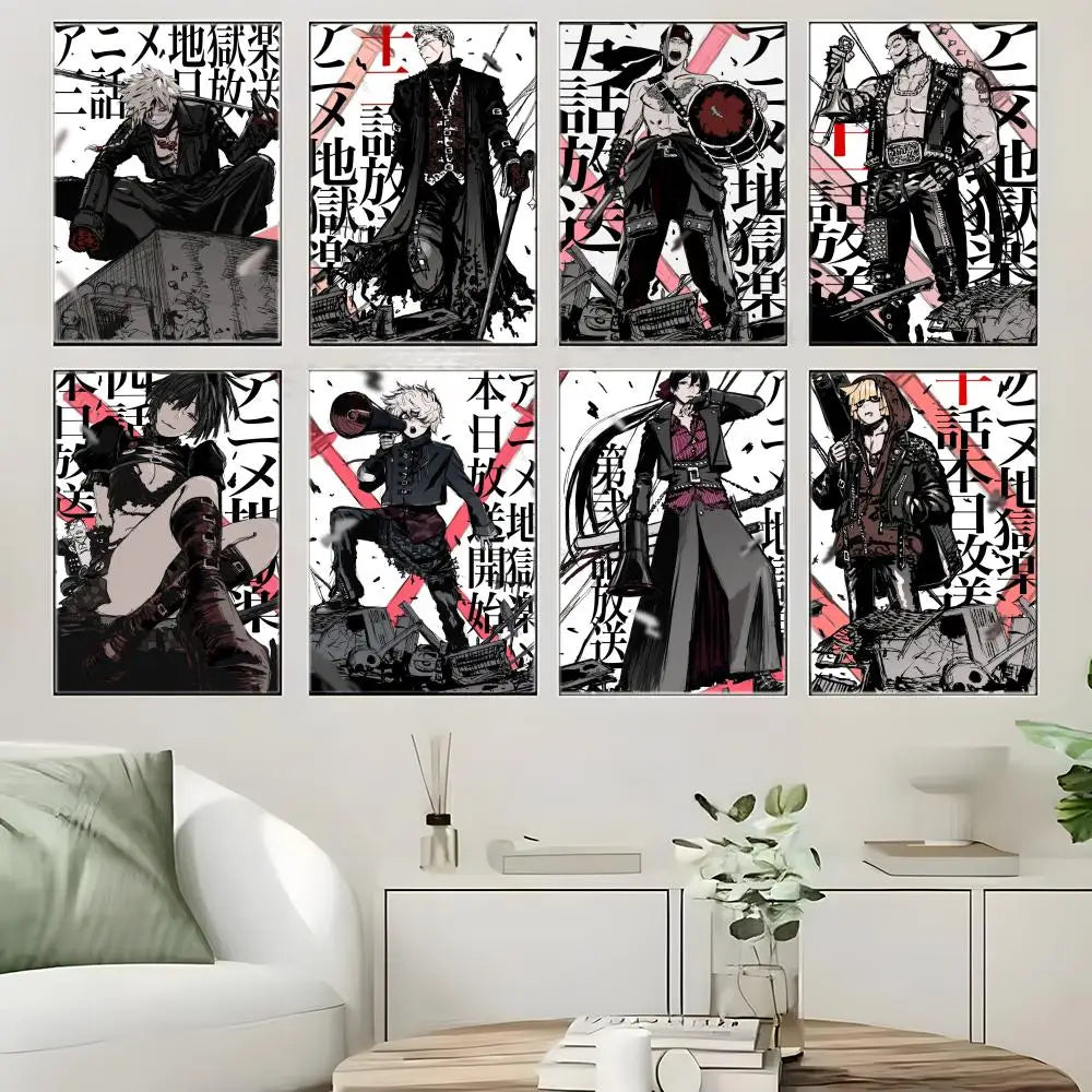 Hell's Paradise: Classic anime  Poster  Self-adhesive Art Waterproof Paper Sticker Coffee House Bar Room Wall Decor
