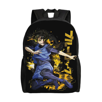 Blue Lock: Backpack for Men Women Teenage High School Hiking Travel Daypack Soccer Anime Laptop Computer Canvas Bags Durable