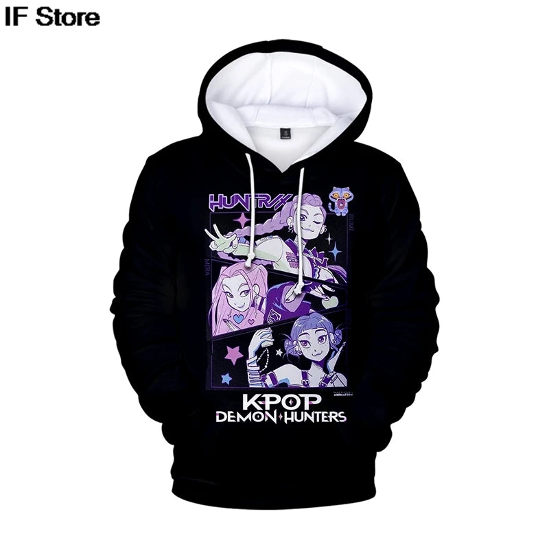 KPop Demon Hunters: 3Dhoodies boys Girls Harajuku Hoodie men Women Y2K Clothing Fashion Loose Sweatshirt Pullover Trend Hoodies