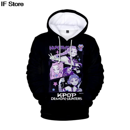 KPop Demon Hunters: 3Dhoodies boys Girls Harajuku Hoodie men Women Y2K Clothing Fashion Loose Sweatshirt Pullover Trend Hoodies