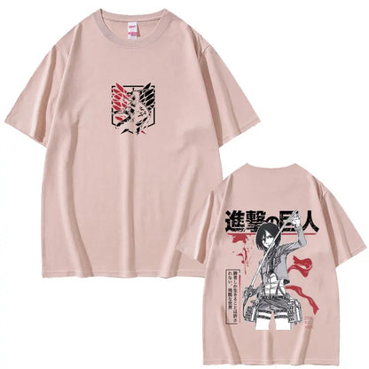 Attack on Titan: Mikasa Ackerman Merch T-shirt Men Women Manga Harajuku Oversized T Shirt Male Casual Retro Cotton T-shirts