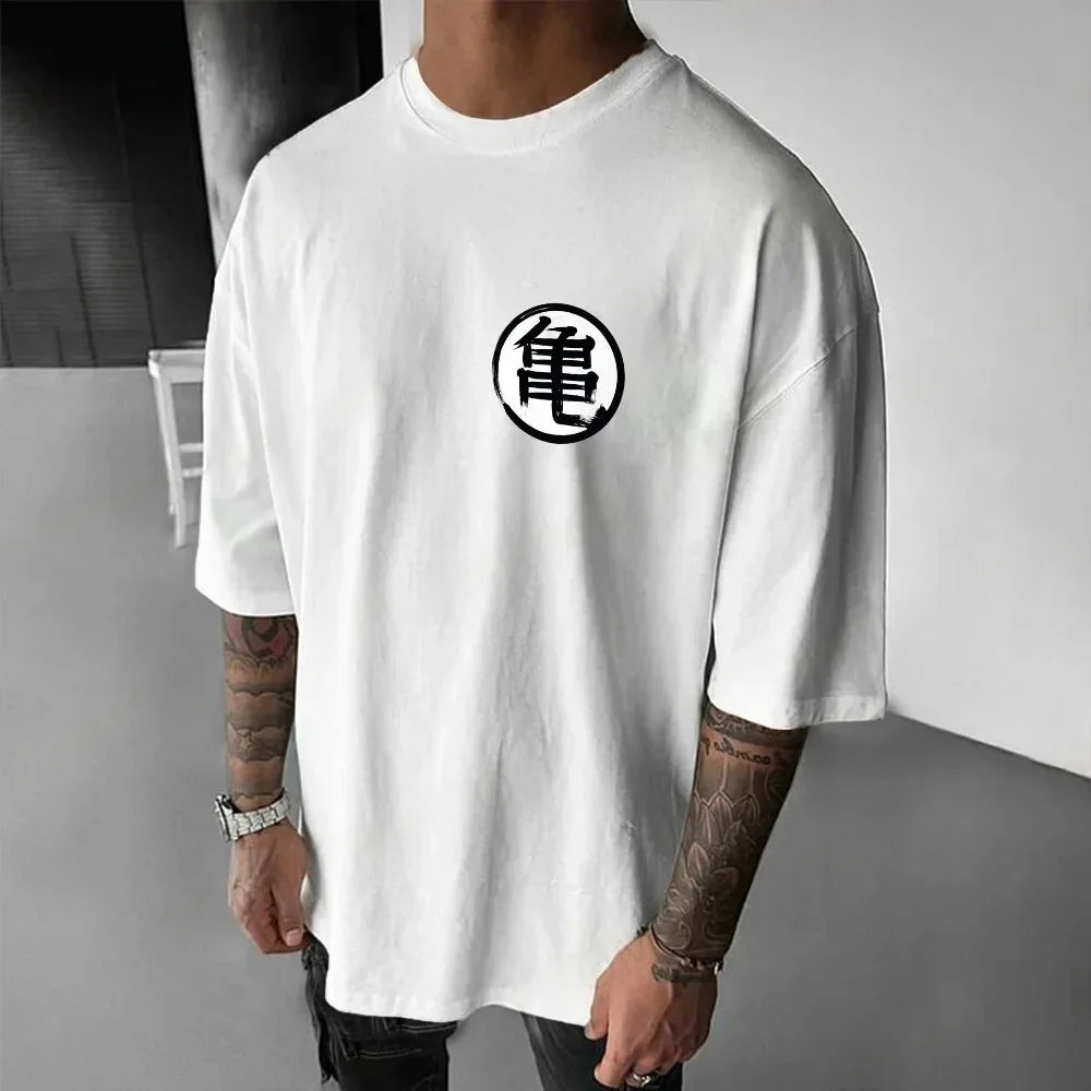 Dragon Ball: Summer Men's T-Shirt Anime Master Roshi Autumn Y2K Harajuku Boy Children's Parent-Child Trend Short Sleeve Winter