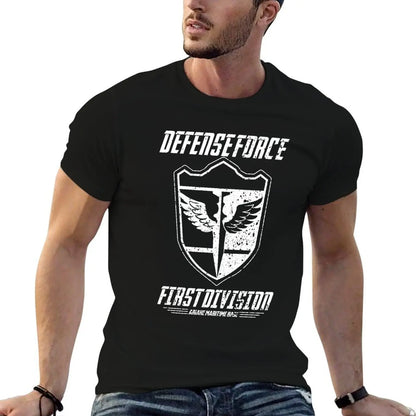 Kaiju No. 8: DIVISION FIRST KAIJU for t 8: T-Shirt shirt (WHITE/GRUNGE) FORCE No DEFENSE man