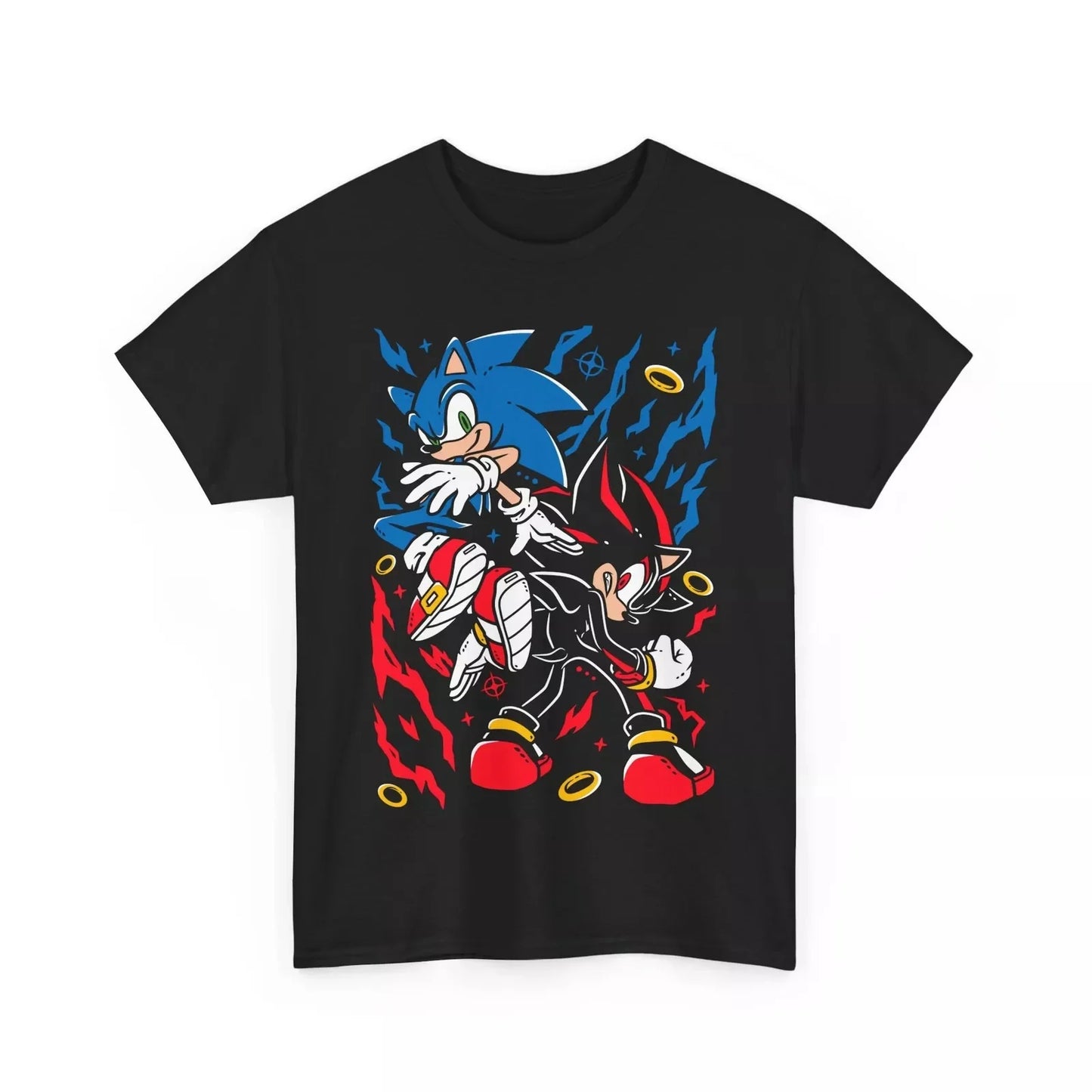Sonic the Hedgehog: Short Sleeve Shadow The Hedgehog T-Shirt, Heroes Tee Sonic T-Shirt, Heroes Vintage Tee - Fans Loose Cotton  Top