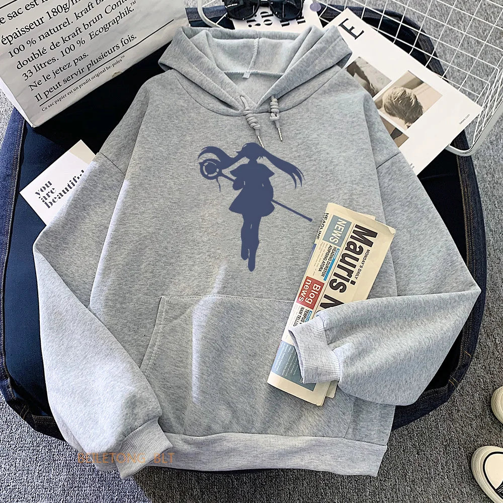 Frieren : Sousou Manga Printed Hoodie Without Hoodies Casual Pullovers Plus Size Anime Autumn Winter Classic Simple Long Sleeve