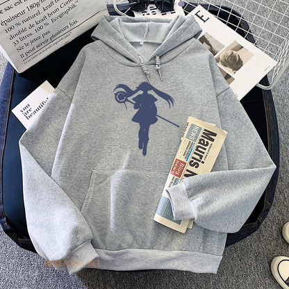 Frieren : Sousou Manga Printed Hoodie Without Hoodies Casual Pullovers Plus Size Anime Autumn Winter Classic Simple Long Sleeve