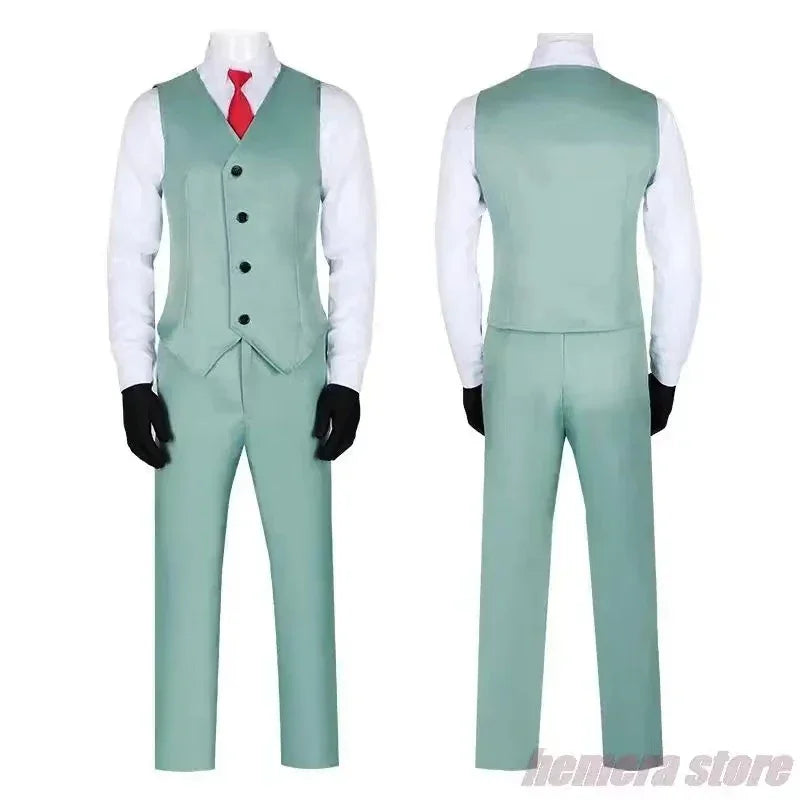 Spy X Family : ADULT DY20Anime Cosplay Costume Yor Forger Sexy Dress Loid Forger Light Green Suit Anya Kawaii Outfit Carnival Party Wig
