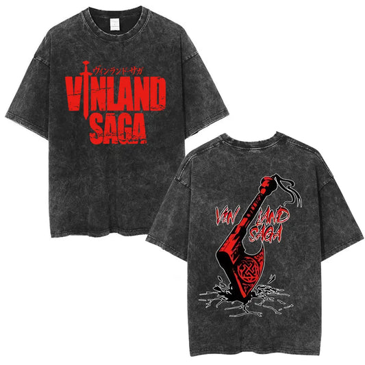 Vinland Saga: T-shirt Manga Thorfinn Karlsefni Graphic Vintage Washed T Shirt Men's Women Casual Cotton Oversized T-shirts