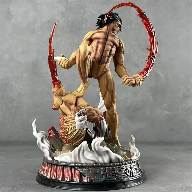 Attack On Titan: Eren Yeager Battle Form Titan Figure Collectible Anime Statue Model Desktop Ornament Gift For Anime Fans