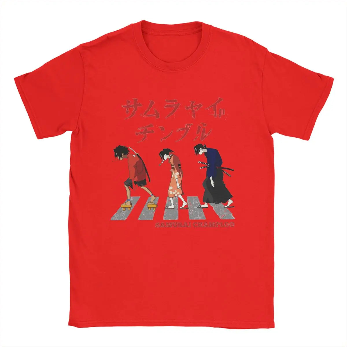 Samurai Champloo: Walking Fuu Mugen Jin T Shirts Men Pure Cotton Funny T-Shirts Round Neck Tees Short Sleeve Clothes Printed