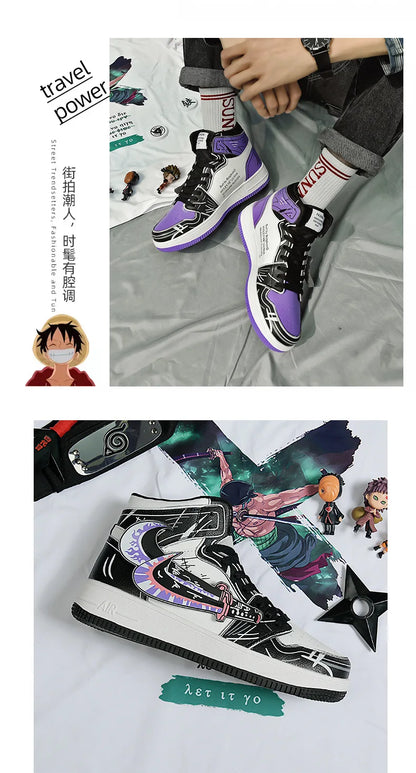 One Piece: Roronoa Leather Sneakers Casual Shoes Basketball Shoes Skateboarding Shoes