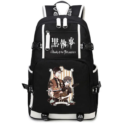 Black Butler: USB Backpack Book Bag Casual Travel Computer Men Women Girl Boys Cosplay Bag Schoolbag Laptop Bags