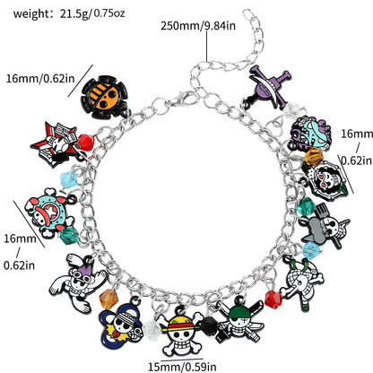 One Piece: Bracelets Anime Cartoon Monkey D. Luffy Pirate Pendant Chains Fashion Charms Bracelet for Women Jewelry Party Gifts